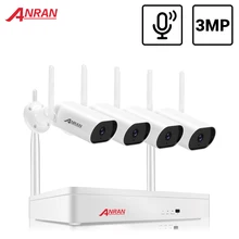 ANRAN 3MP Wireless Surveillance Camera System Waterproof CCTV System Video Surveillance Kit Audio Camera Night Vision NVR Set