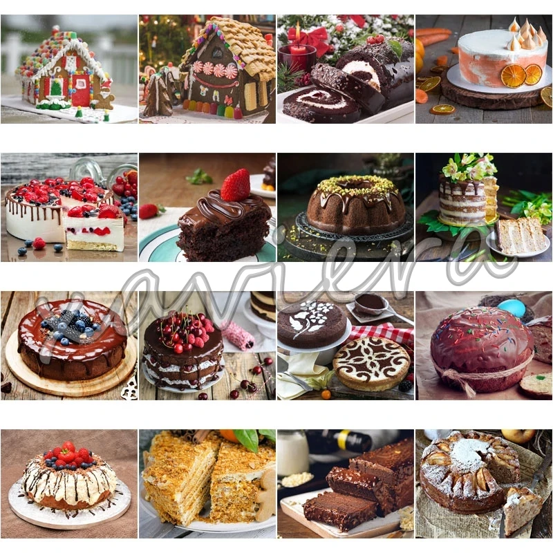 

Chocolate Cake Diamond Painting Donut Dessert Embroidery 5D DIY Full Square Drill Mosaic Rhinestone Cross Stitch Christmas Gifts