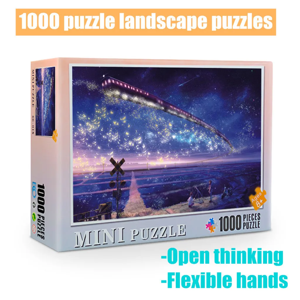 

Adult Children Puzzle Holiday Gift Puzzle Toy 1000PC Puzzle Landscape Pattern educational toys for adults kids games Toys #E30