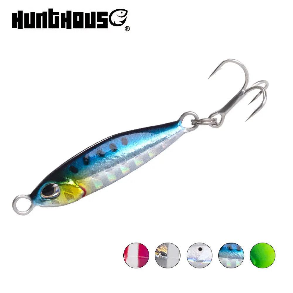 Hunthouse металлический микро джига рыболовные приманки литья крючковый лов pesca leurres