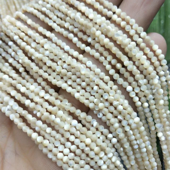 2 струны (abt 400 шт бусин) натуральный граненый розовый ракушка Перламутровые