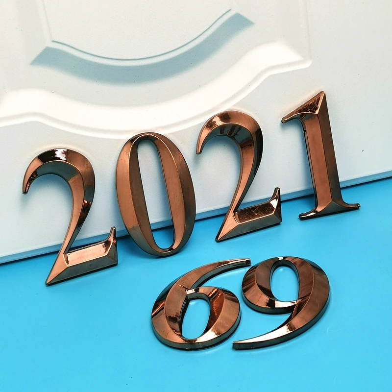 

Door Plate 7CM House Number Bronzed Sign Digit Apartment Hotel Office Door Address Street Home Mailbox Sticker 3D Self Adhesive