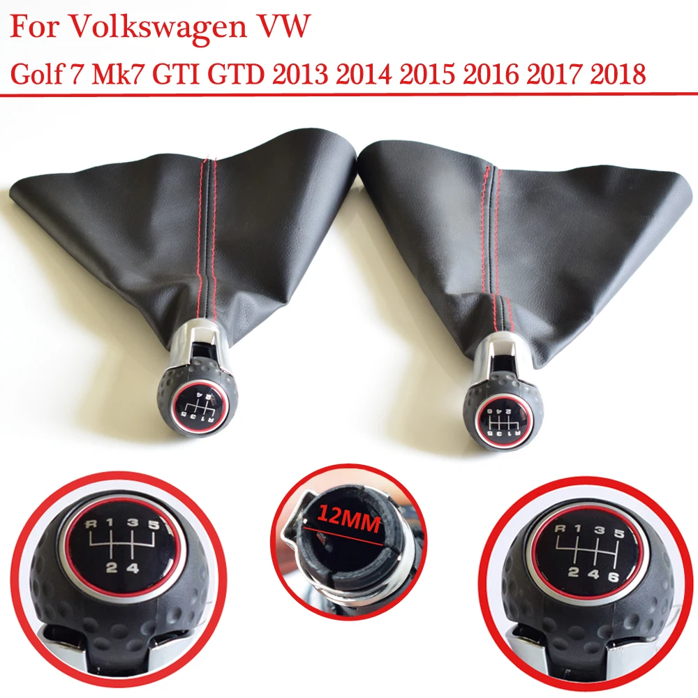 Автоматическая черная панель красный круг 5/6 скорости фоторычаг для Volkswagen VW Golf 7
