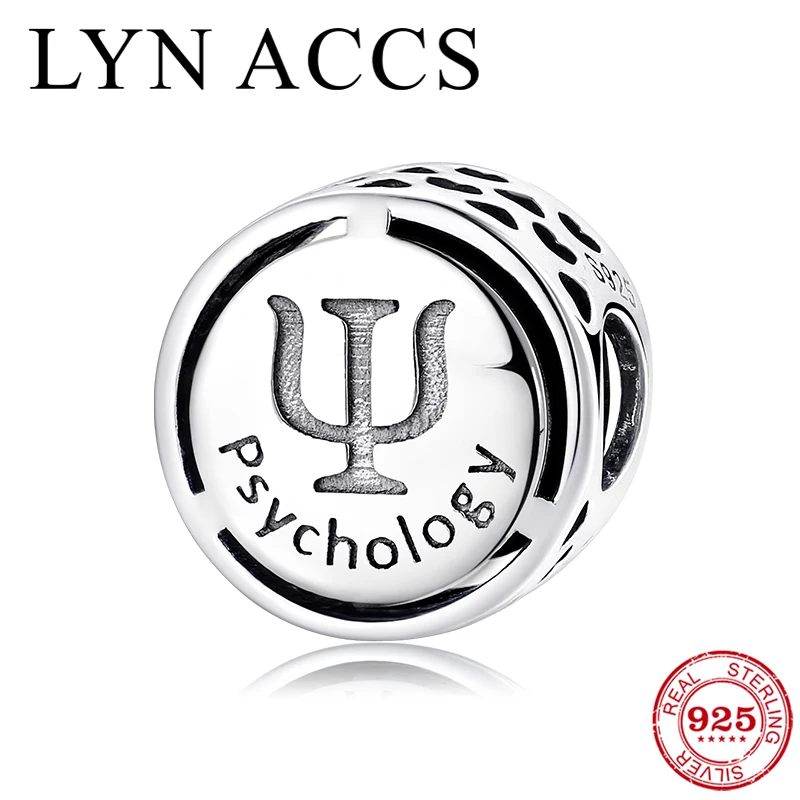 Знак символа психологии 925 пробы серебряные полые сердечки Изящные бусины