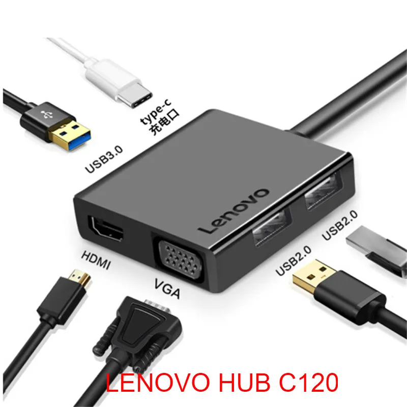 6 в 1 USB C концентратор 3 0 HDMI 4 K VGA для MacBook Pro Xiaomi Asus Lenovo ноутбук huawei Mate 10 20 Matebook Type |