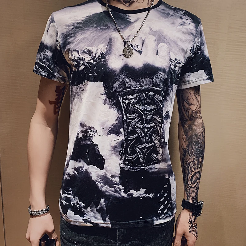 

summer 3D Power Print O Neck Men's T Shirt Short Sleeve Casual Men T-Shirts Streetwear Fitness Funny T Shirts Male Blouse Tops