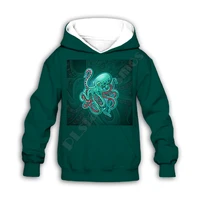 octopus 3d printed hoodies family suit tshirt zipper pullover kids suit sweatshirt tracksuitpant shorts 01