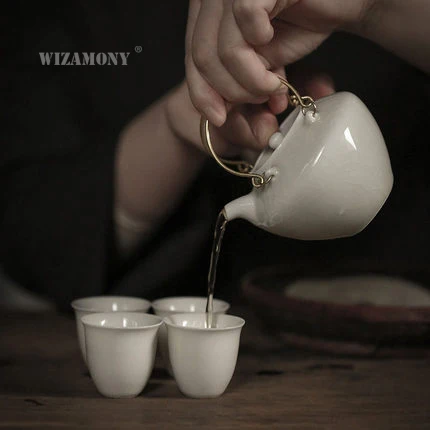 

WIZAMONY Grass and Wood Glaze tea pot 130ml Ceramics Arts Tay Chinese Tea Set Porcelain T Clay Antique Teapot Drinkware