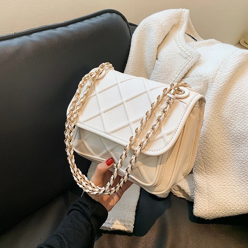 

PU Leather Chain Bag Flip Crossbody Shoulder Bag Short Handle Women Handbag Wallet