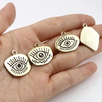 10 pcs irregular enamel evil eye charms zinc based alloy religious gold color pendants vintage diy necklace earring jewelry made