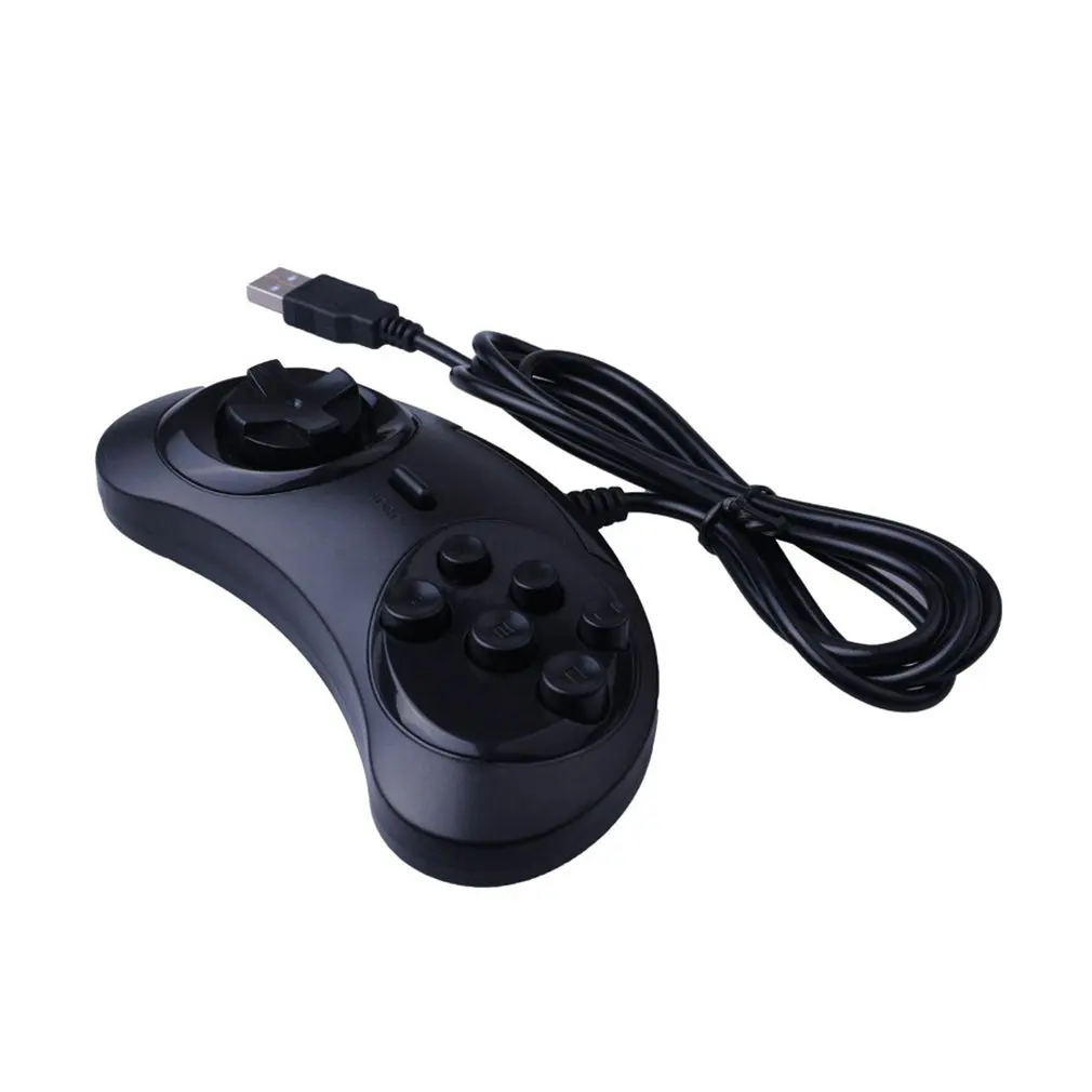 Фото 2022 проводной геймпад USB игровой контроллер с 6 кнопками для SEGA Классический 2022 проводной геймпад USB игровой контроллер с 6 кнопками для SEGA Классический
