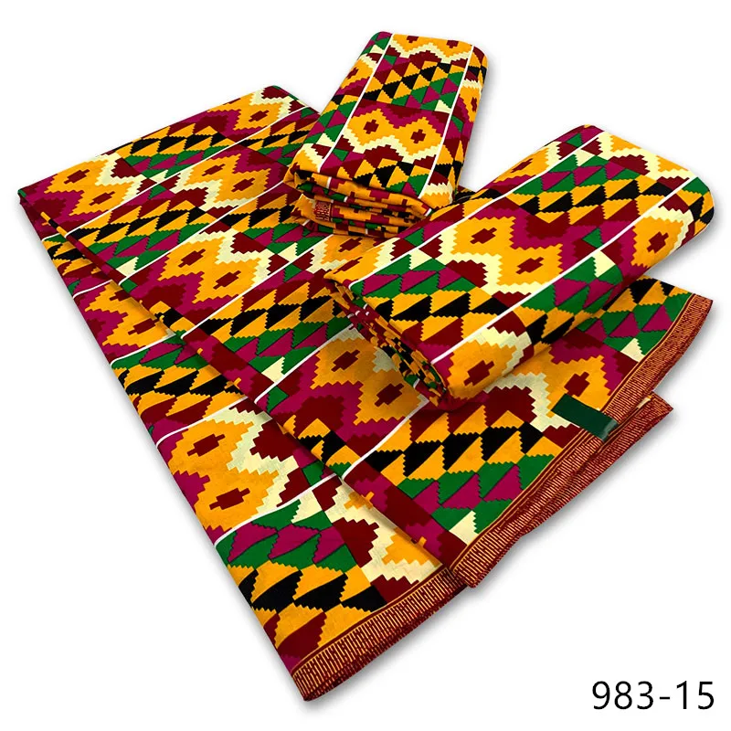 

Soft High Quality African Prints Fabric Veritable Pagne Wax Real Veritable Wax Nigerian Style 6 Yards 100% Cotton Ankara Wax 983