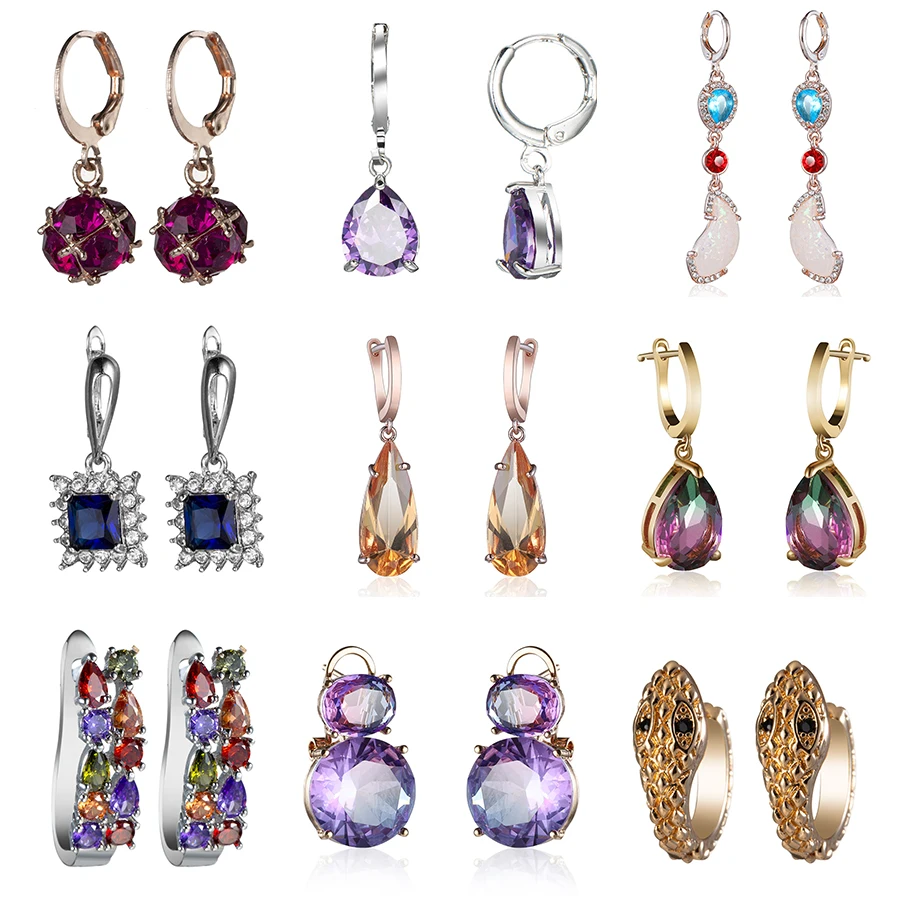 Несколько стилей Эффектные серьги с пряжкой для ушей серии женщин блестящие