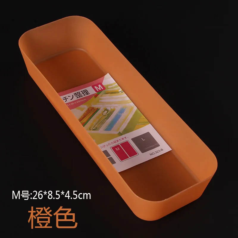 Adjustable Kitchen Drawer Organizer Plastic Box Makeup Organizer Casket Jewelry Box Underwear Organizer Food Container - Цвет: orange M