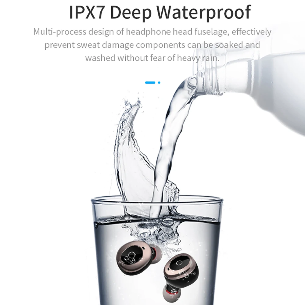 Bluetooth наушники вкладыши беспроводная спортивная Гарнитура водонепроницаемые IP67