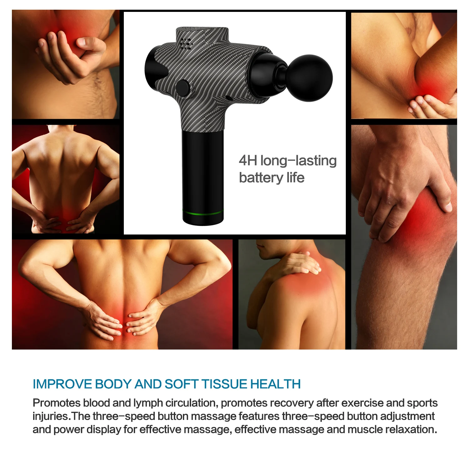 

Massage Gun Professional Deep Muscle Massager Pain Relief Body Relaxation Facial Gun Vibrating Foot Massager Electric Fitness