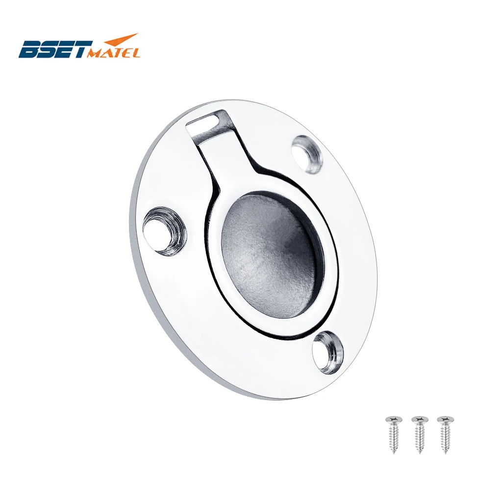 

51mm Boat 316 Stainless Steel Round Flush Mount Lift Ring Deck Hatch Latch Pull Lift Handle Pull Ring Hardware Accessories