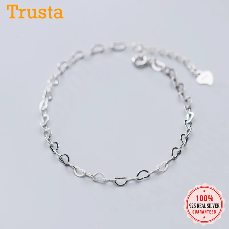 Trustdavis, Настоящее серебро 925 пробы, Модные женские ювелирные изделия, крест, браслет 15,5 см для женщин, девушек, леди, подарок DA97
