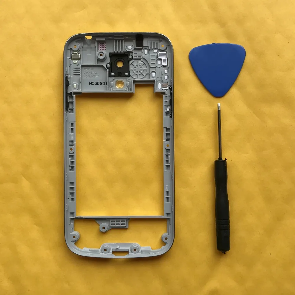 Для Samsung Galaxy S4 mini i9190 i9192 i9195 оригинальный телефон Серебряная средняя рамка Корпус