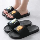 Тапки Домашние для мужчин и женщин, Симпатичные Мультяшные, Нескользящие, мягкие, ПВХ, для ванной комнаты, летняя обувь, сланцы