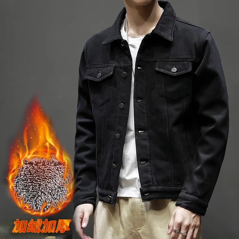 2019 Зимние Модные мужские шерстяные куртки Deni с отложным воротником повседневная