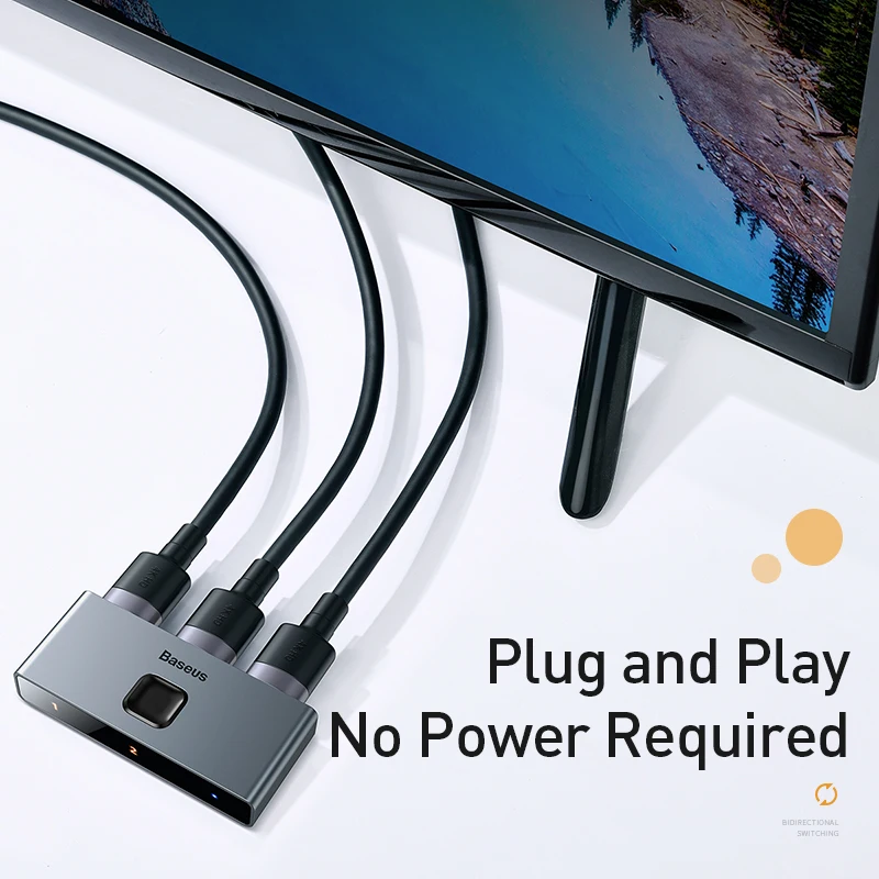Переключатель Baseus HDMI-compat адаптер 4K HD переключатель конвертер 1x 2/2x1 двойного