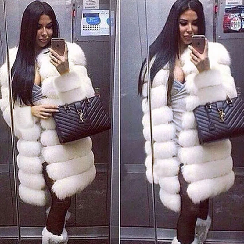 Faux Fur Coat Women Winter Jacket Elegant Warm Fox Luxury Clothes Cover Long Oversize 2022 New Fashion Full Y2k Especially Woman
