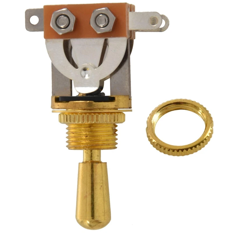 

1 Pcs 3 Way Toggle Switch Pickup Selector Switch with Tip Knob & 1 Pcs 3 Way Box Toggle Switch with Metal Tip (Gold)