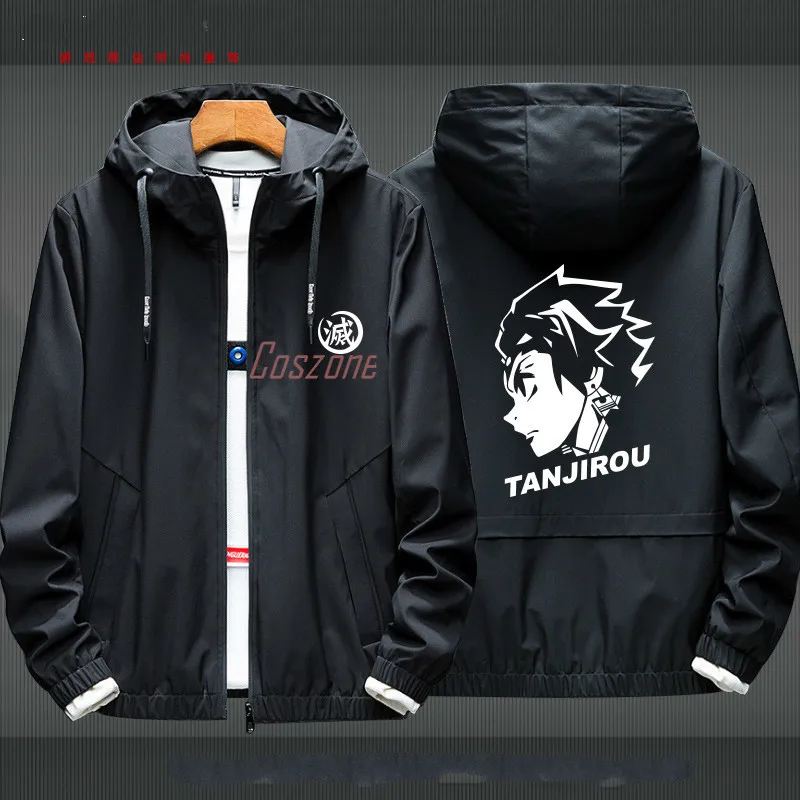 Костюм для косплея Демон-убийца Светящаяся толстовка на молнии Куртка Пальто