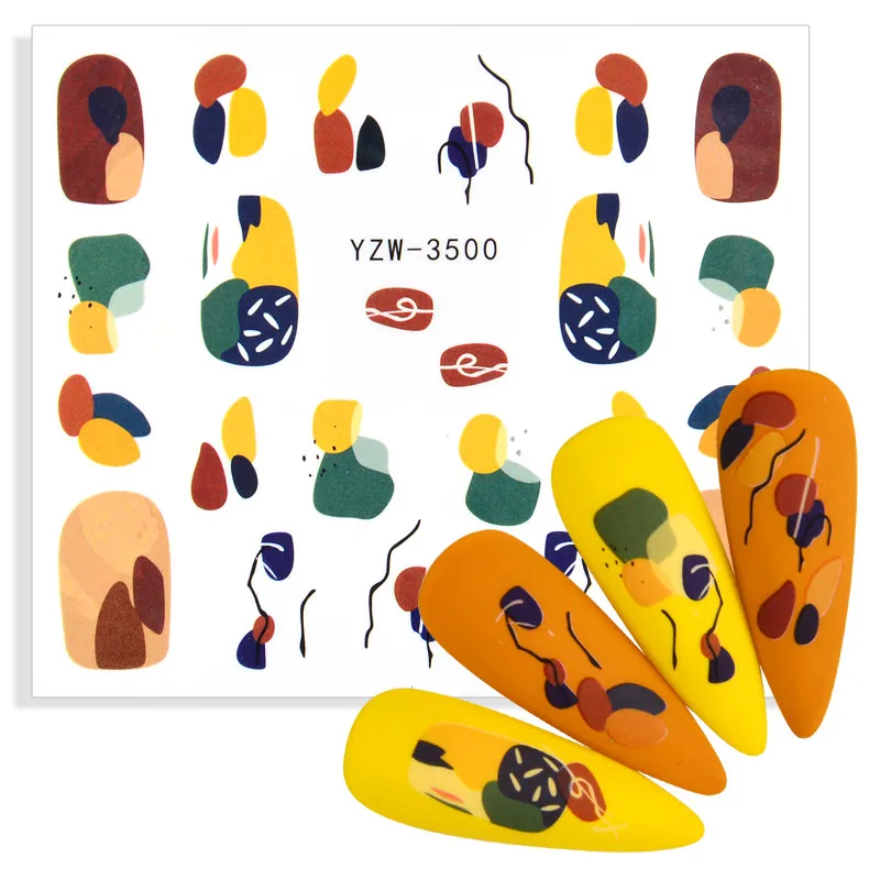 1 лист абстрактные женские водные переводки для ногтей с изображением алфавита