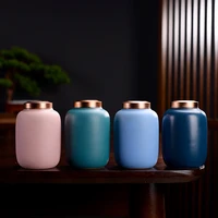 color ceramic tea cans storage sealed cans with lids home portable candies nuts coffee beans medicinal storage jars home decor