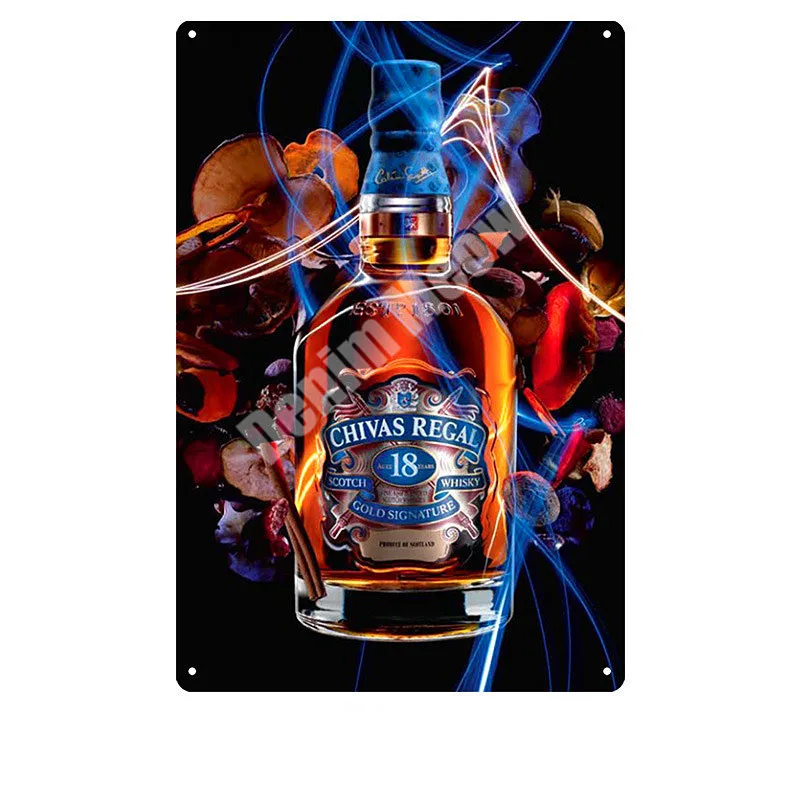 Chivas Regal табличка пивная винтажная металлическая жестяная вывеска наклейки на стену для бара, паба, клуба, украшение для дома, Настенный декор, виски, художественный плакат, тарелки
