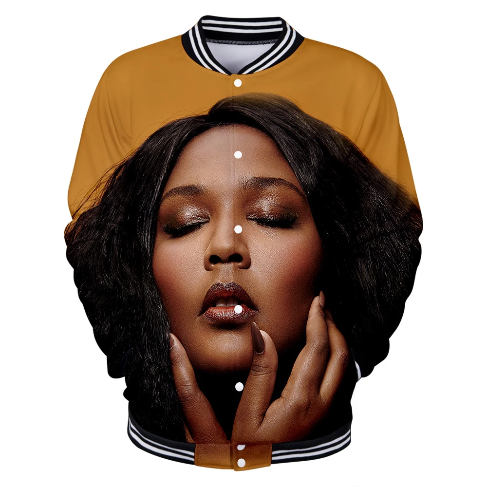 Толстовки и толстовки Raper Lizzo бейсбольная форма с 3d принтом в виде спины странные