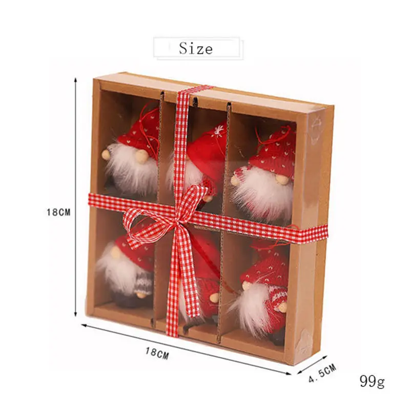 

6pcs/set Christmas Faceless Doll Pendant Christmas Tree Hanging Ornaments Merry Christmas Decorations For Home Kids Gift Navidad