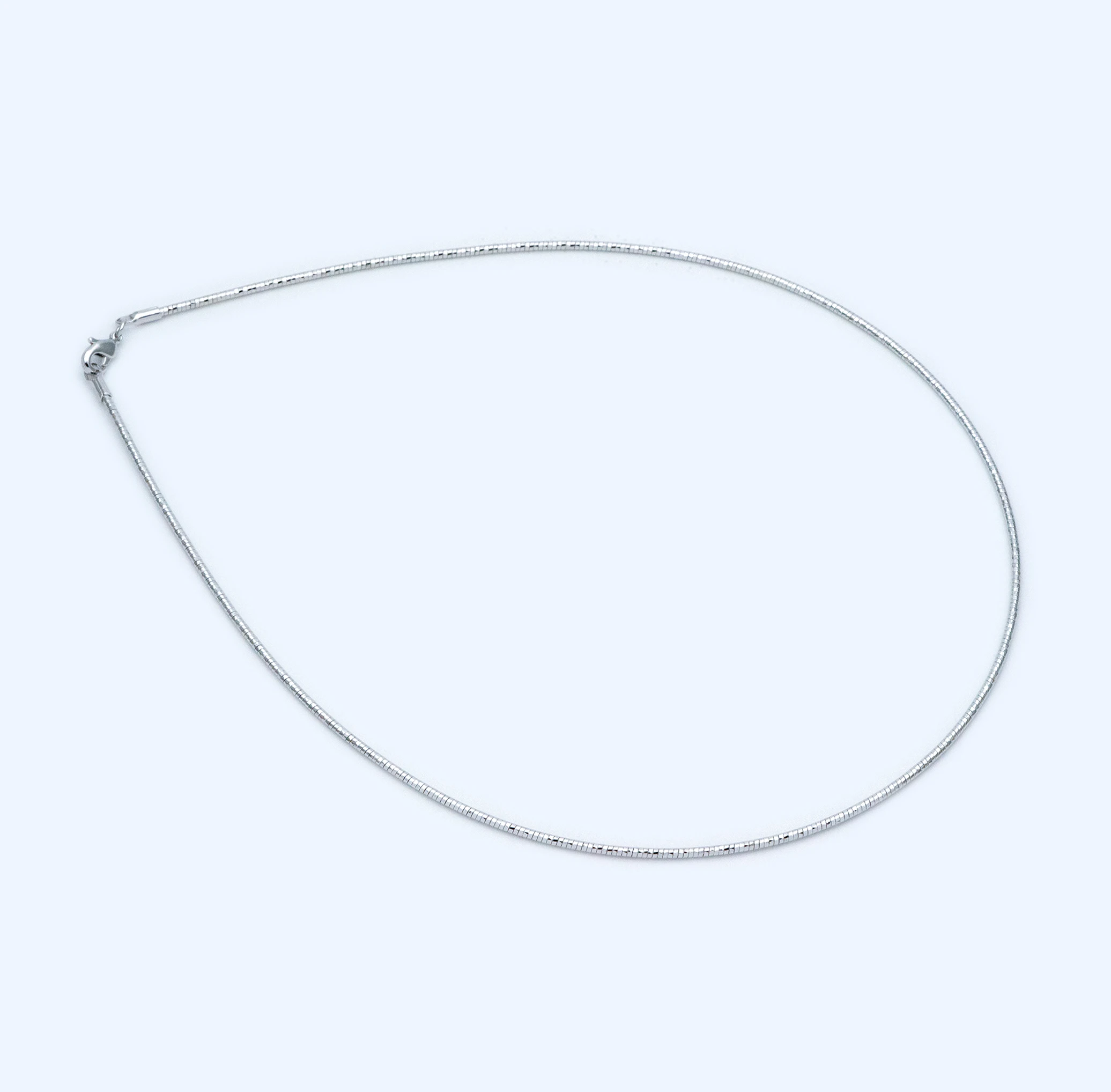 

Silver tone Round Snake Chains 1.6mm, Rhodium plated Brass Finished Necklace, 16 Inch Ready to Wear (#GB-1252-2)/ 1pc