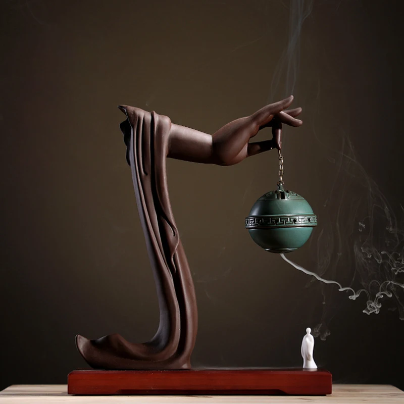 Дзен Будда рука обратного потока благовоний горелка ладан держатель курильница