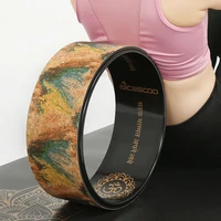 printed cork yoga wheel back stretch equipment gym bodybuilding tool sport massage pilates ring fitness yoga circle dropshipping