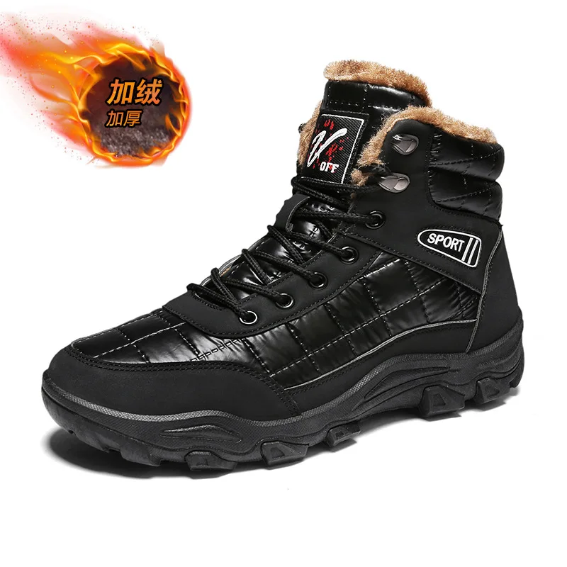 

Брендовые зимние мужские ботинки, теплые мужские зимние ботинки, высококачественные кожаные водонепроницаемые мужские кроссовки, уличные ...