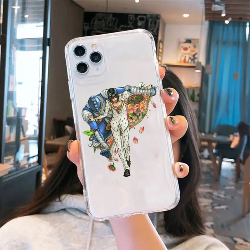 

JOJO BIZARRE ADVENTURE HEAVEN Anime Phone Case Transparent soft For iphone 5 6 7 8 11 12 s c se plus mini x xs xr pro max