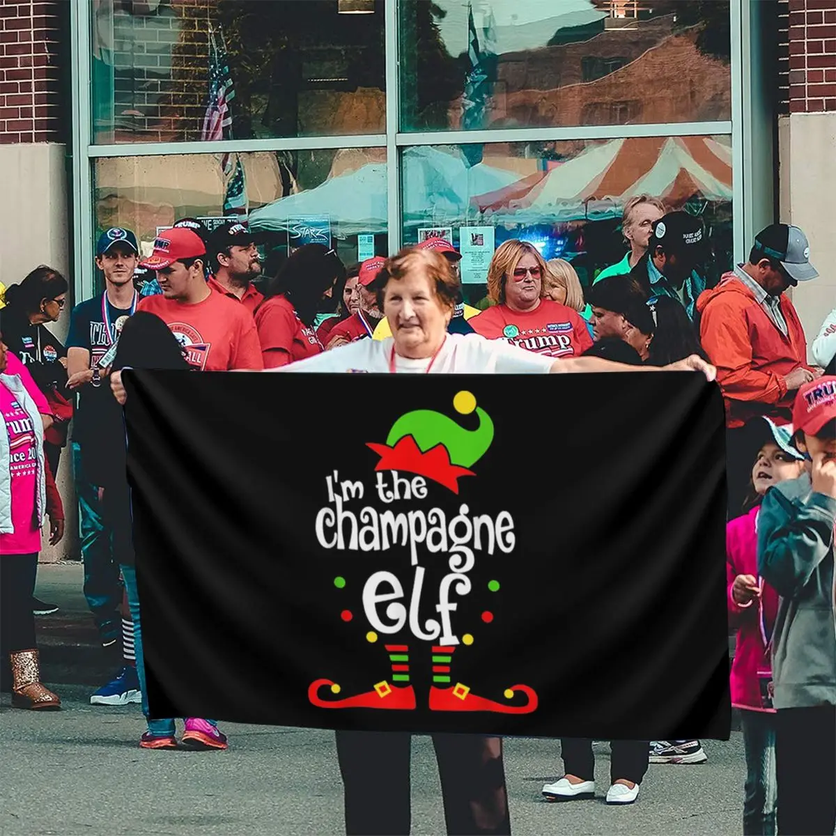 Потрясающий эльф цвета шампанского Рождественский смешной подходящий отряд