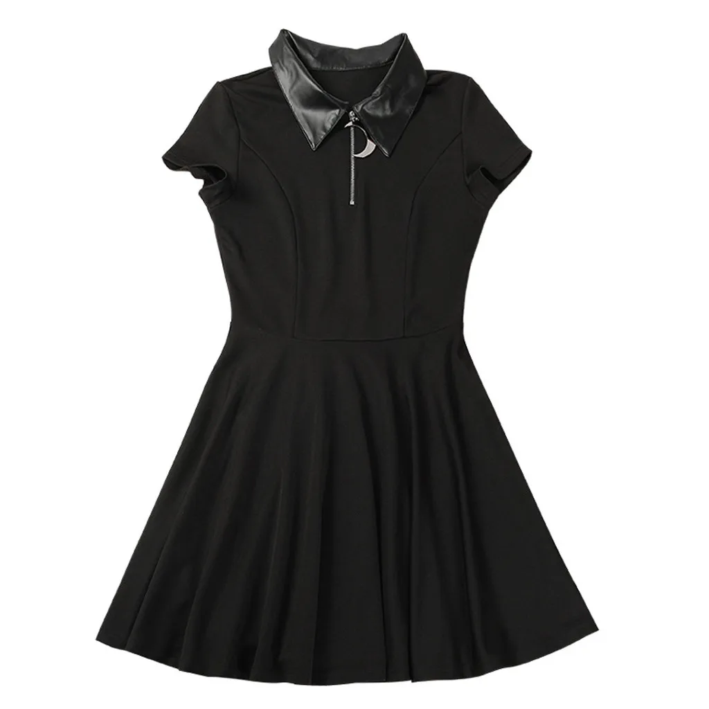 Готическое мини платье женские Костюмные платья для косплея в стиле панк кожаные