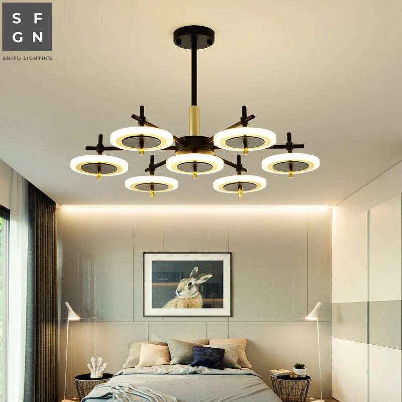 Современный люстра освещения светодиодные люстры потолочные светильники скандинавского стиля железные светильники для гостиной, столовой, спальни дома.