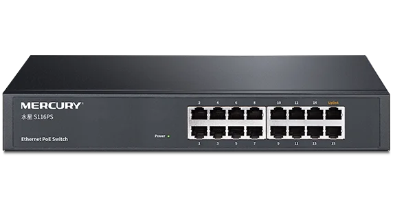 MERCURY 16*10/100 Мбит/с адаптивные порты RJ45 Быстрый Переключатель PoE/128 Вт S116PS Plug and play на