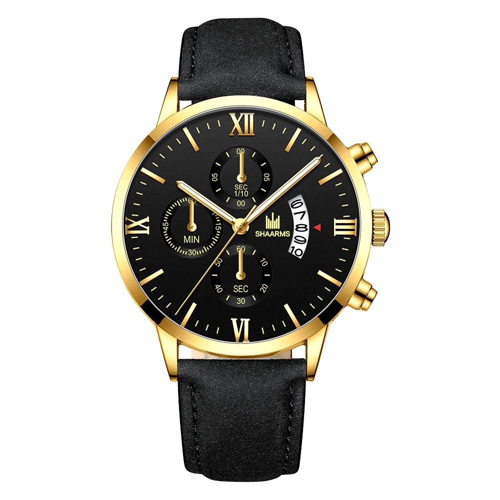 Часы наручные мужские с римскими цифрами модные кварцевые аналоговые из