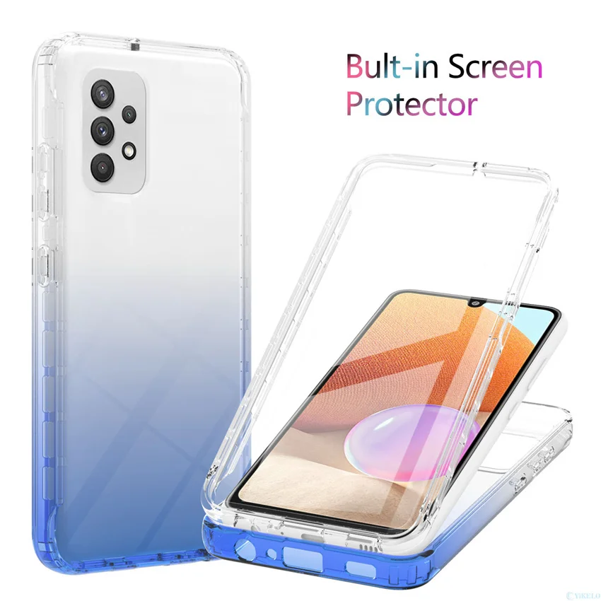 

Противоударный Прозрачный чехол для Samsung Galaxy A32, 4G, 360, градиентный цвет, 5G