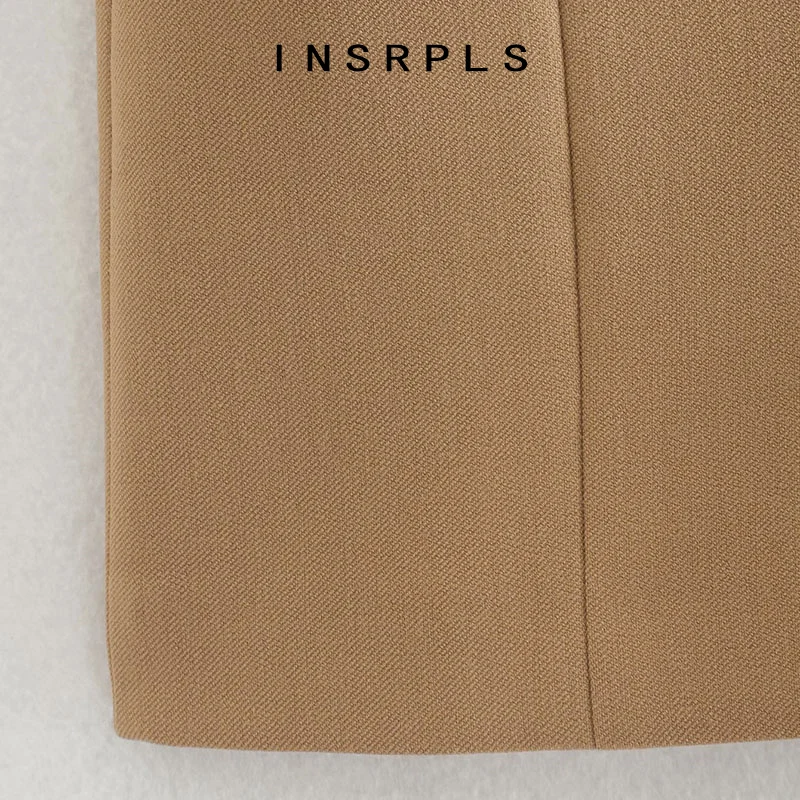 

INSRPLS Women Chic Fashion With Buttons Pockets Bermuda Shorts Vintage High Waist Side Zipper Female Short Ropa Mujer