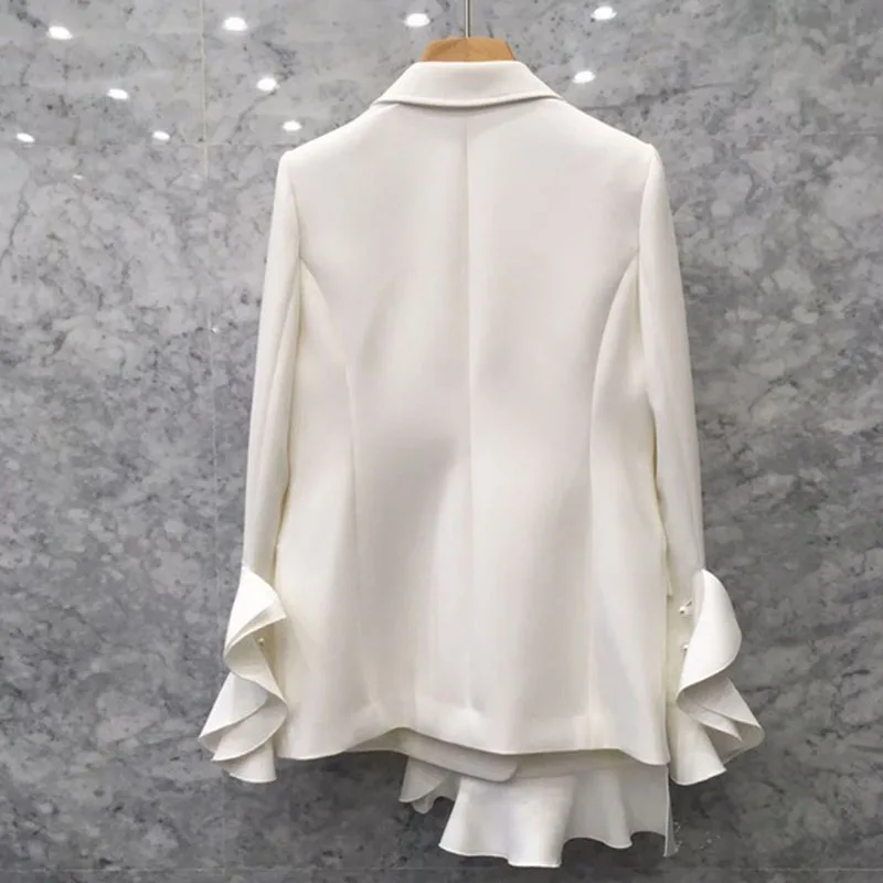 Женский пиджак с длинным рукавом элегантный повседневный свободный черного