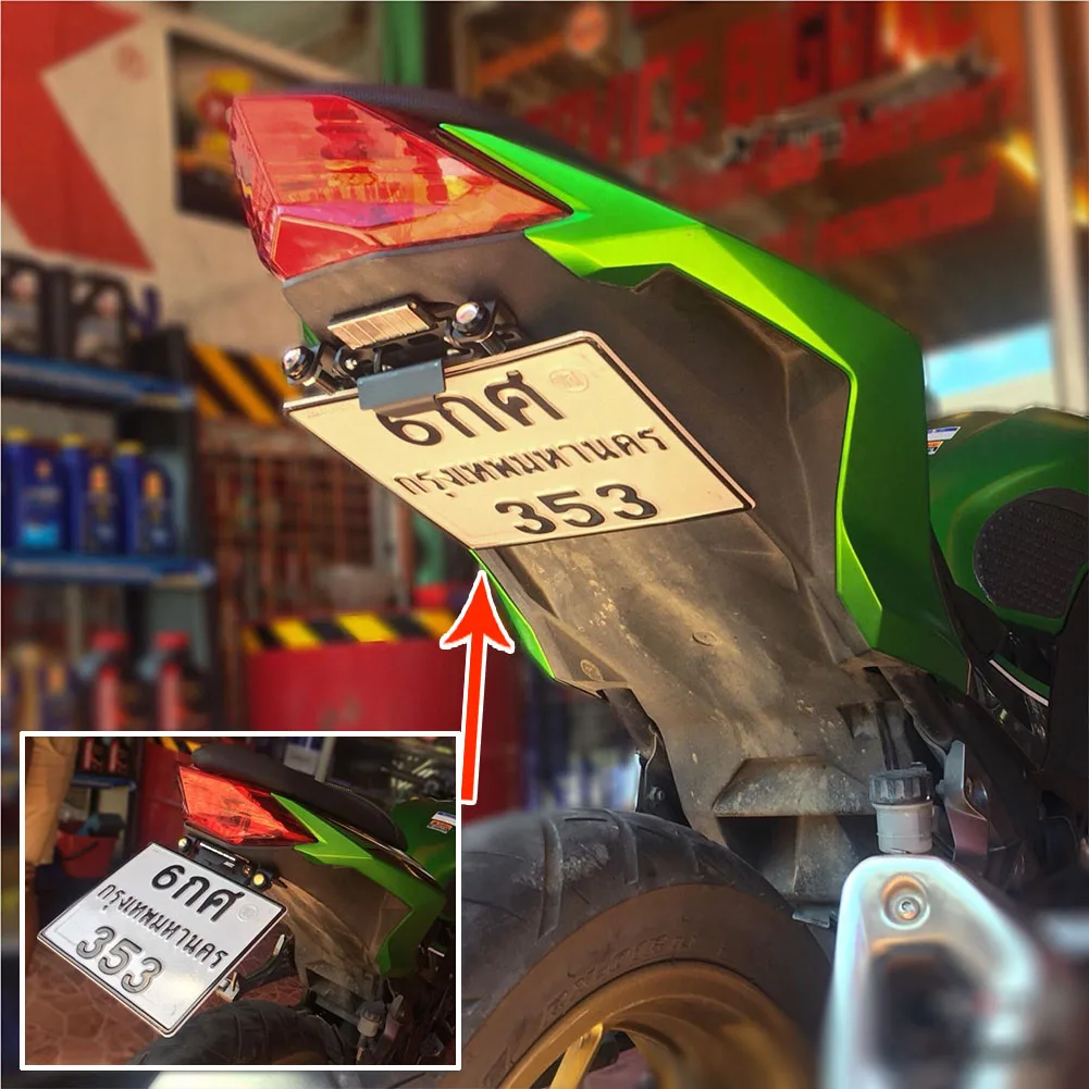 CNC мотоцикл номерной знак рамка держатель кронштейн LED свет для YAMAHA YZF R25 R1 R6 2005 2018