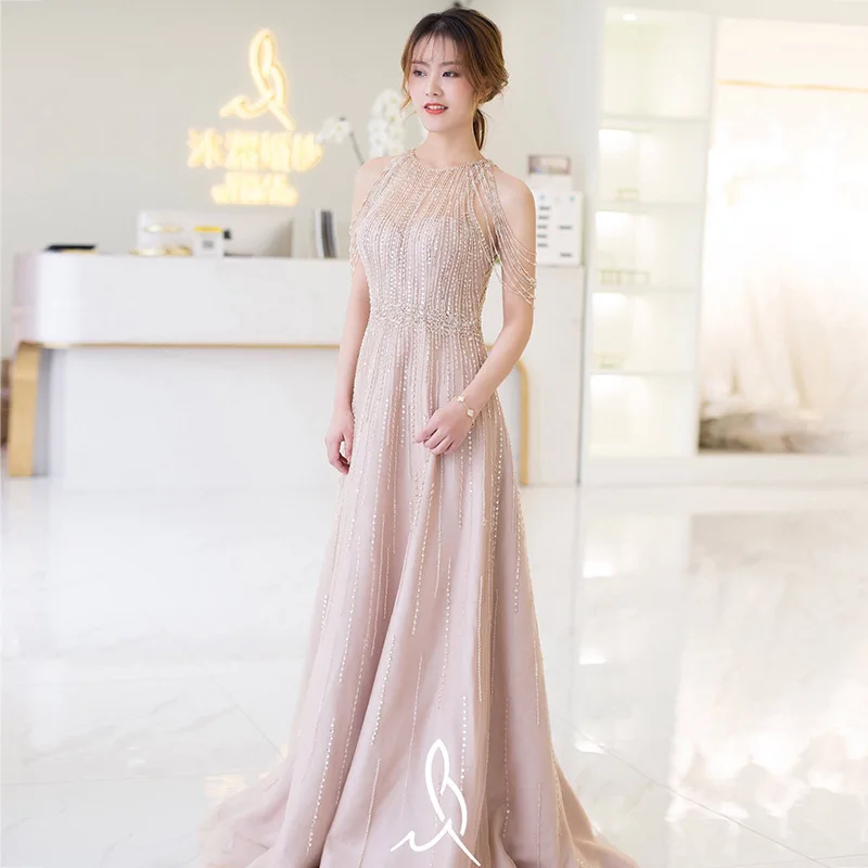 

YILIBER New simple wedding dress backless sleeveless design chiffon lace bride dresses princess dress plus size tailor-made