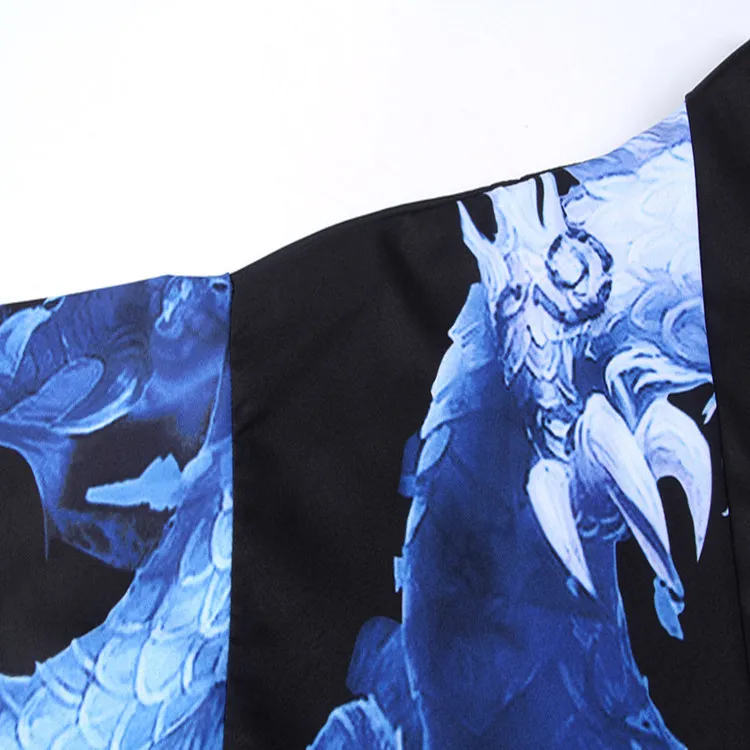Традиционный японский кардиган Kimonos Dragon Printi для мужчин и женщин с семиточечным